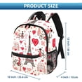 thumbnail image 2 of Eiffel Tower Valentine's Day Cute Book Bag with Adjustable Shoulder Strap, Large Capacity, Printed Design - Cute Accessories Backpack, 2 of 6