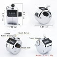 thumbnail image 3 of Holzlrgus Hand Tally Counter,4 Digit Display Clicker Counter Metal Mechanical Handheld Pitch Counter Clicker with Finger Ring for Row Sport Coach School Event - Silver, 3 of 6