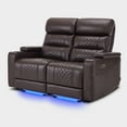 thumbnail image 6 of MCombo Power Loveseat Recliner Sofa with Adjustable Headrest, Electric Home Theater Seating with Hidden Armrest Storage, USB & Type-C Port, LED Light (Dark Brown), 6 of 10