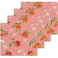 thumbnail image 2 of Peach Pattern Daisy Washcloth 12x12in Set, 4 Pack Absorbent Cotton Towel Square Kitchen Dishes Towels, Soft Cleaning Face Hand Towel Fast Drying Wash cloth, 2 of 7