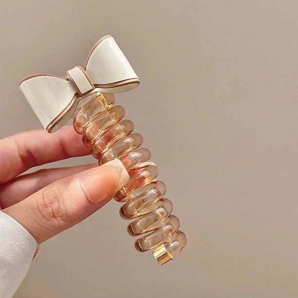 Fiudx Diadema con Lazo, Lazo de Poliéster Suave Cable Telefónico, Cuerda para Cabello y Duradera, Ideal para Usar En Baños, Peinado para Mujeres y Niñas, Diseño Suave y No Daña, Tamaño 8_5 Cm