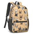 thumbnail image 2 of French Bulldog Orange Pattern 17" Waterproof Oxford School Backpacks for Teens, S-Shape Padded Straps, for School, Travel, Hiking, Camping, 2 of 5