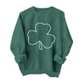 thumbnail image 1 of Tops de Cuello Redondo para las Mujeres Imprimir el Día de San Patricio Suéter de Manga Larga Pullover Acogedor Casual Vacaciones de Invierno Poliéster Suave, 1 of 6