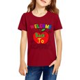 thumbnail image 2 of Sewkxo Kids Back to School T Shirt Short Sleeve Crewneck Letter Print Funny Tops Boys Girls Casual Basic Tees,Red 110, 2 of 4