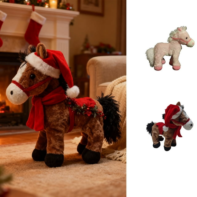 Decoraciones Figura Decorativa De Caballo Moteado Del Año 2025 Con Tela De Felpa Suave, Adorable Colección Para Decoración Y Exhibición Del Hogar (1 Unidad) Rkxzt