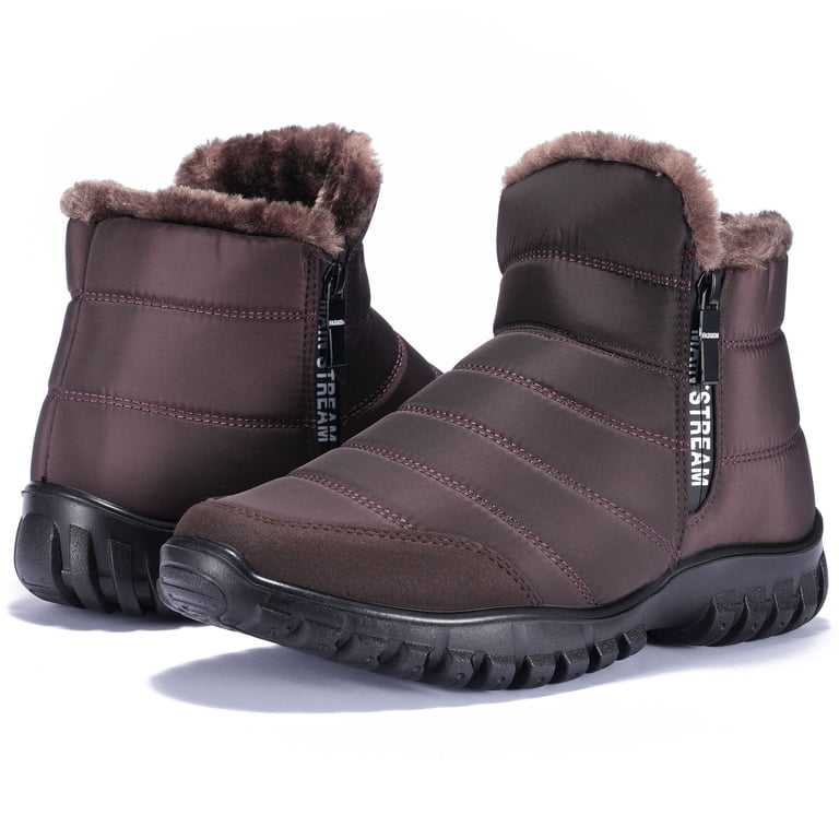 LUXUR Mens Snow Boots Winter Anti-Slip Waterproof Ankle Warm 