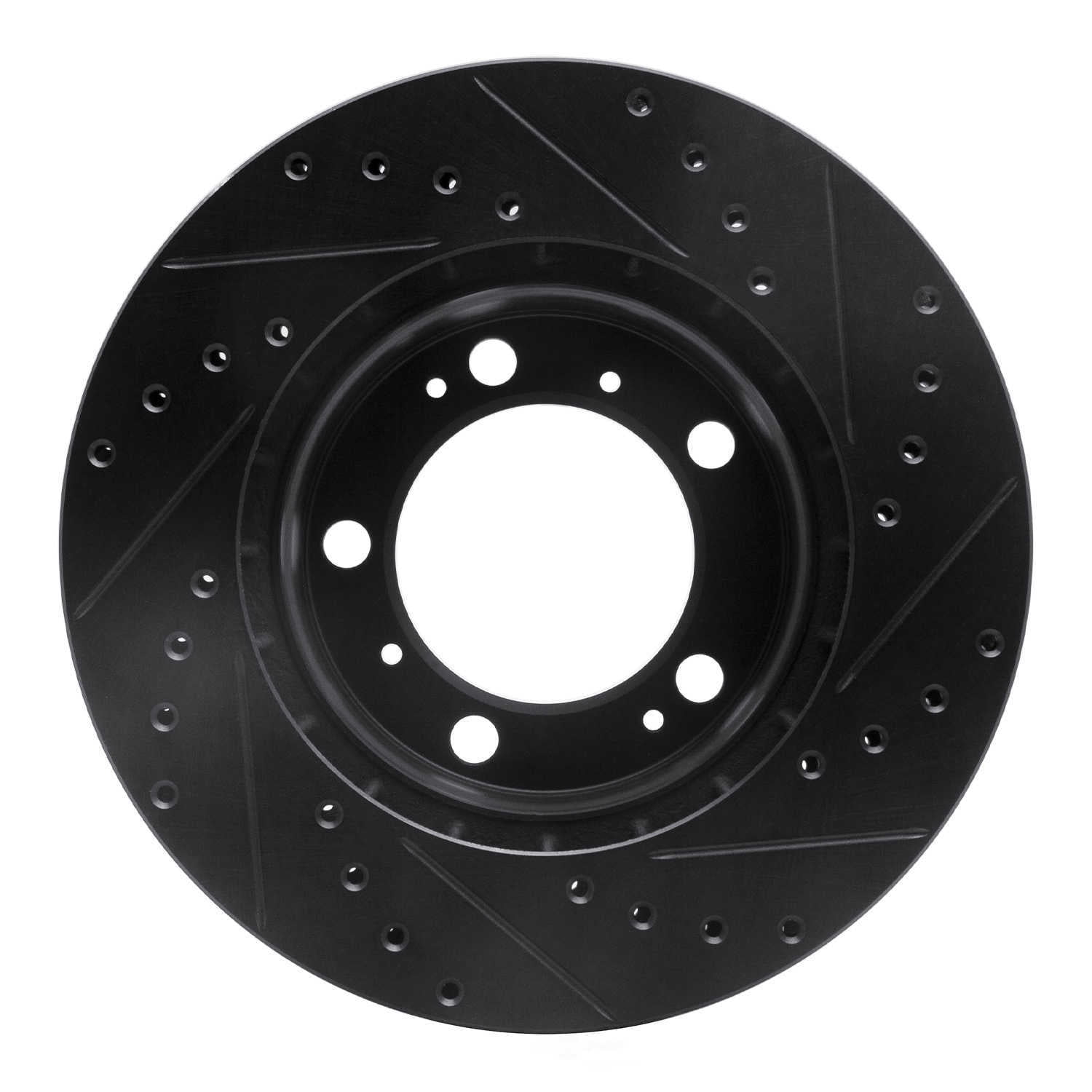 Dynamic Friction Company 633-02028L DFC Brake Rotor - Drilled And Slotted - Black