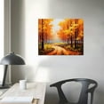 thumbnail image 3 of JRXY Autumn Maple Leaf Wall Art Canvas Prints Colorful Fall Landscape Picture Home Office Decor Frame 16x12in, 3 of 4