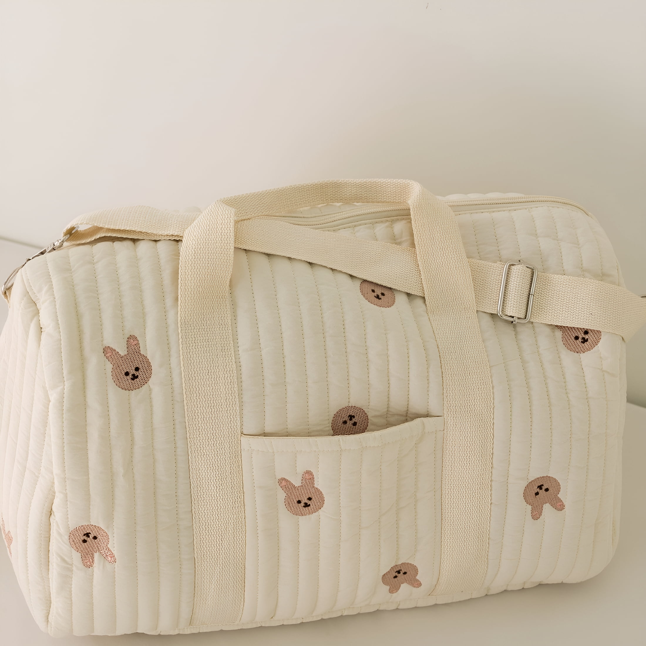 GASTROPOD 2026 New Quilted Duffle Bag for Women Large Capacity Weekender Travel Bag Cute Floral Cotton Diaper Tote Bag Mommy Hospital Maternity Nurse Handbag Lightweight Nappy Changing Bag