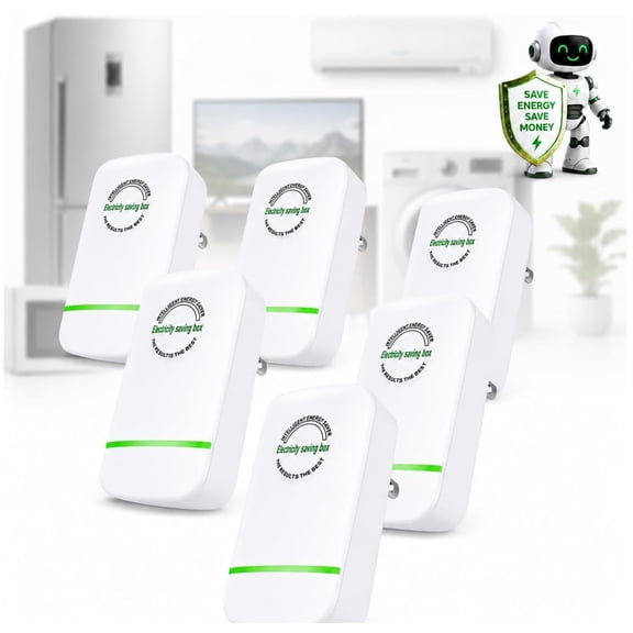 6 Pack Electricity Saving Box, Stopwatt Smartplug in Power Box Saver, Surge Protector, Energy Saving Device for Household Office