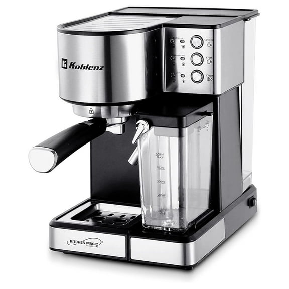CAFETERA KOBLENZ CKM1350IN ESPRESSO CAPUCHINO Y LATTE ACERO INOX/NEGRO