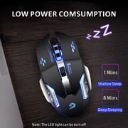 Uiosmuph Wireless Mouse Rechargeable Silent LED Computer Gaming Mouse with USB Receiver
