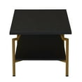 thumbnail image 6 of Household Essentials Crown Rectangular Coffee Table with Storage Shelf Black Oak Wood Grain and Gold Metal, 6 of 7