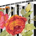 thumbnail image 3 of Waterproof Black Stripe Background Red Roses Shower Curtain 72x72 Inch Boho Style Polyester Unique Shower Curtain for Bathroom Hotel Home Decor with 12 Plastic Hooks, 3 of 5