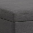 thumbnail image 4 of Simpli Home Owen 40 inch Wide Mid Century Modern Square XL Coffee Table Storage Ottoman in Slate Grey Polyester Fabric, Assembled, 4 of 8