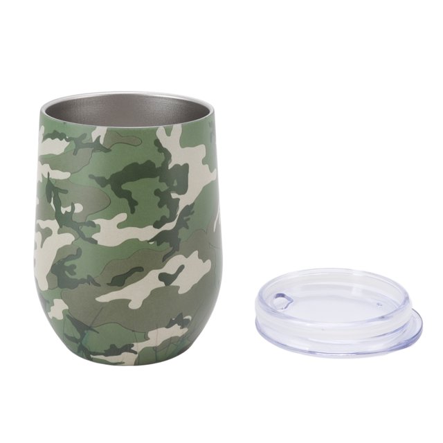Vaso de vino floral de acero inoxidable al vacío de doble pared copa de vino con tapa para el hogar al aire libre tipo B