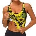 thumbnail image 4 of Lsque Sunflowers In Vintage Printed Women'S Sports Bra, Compression, Moisture Wicking, High-Impact Sports Bra For Women,Supportive sports bra-Large, 4 of 9