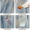 thumbnail image 4 of 60x84inches Modern Aesthetic Stripe Tablecloth Gray Blue Brown Contemporary Abstract Painting Fabric Table Cloth Waterproof and Stain Resistant Table Cover for Kitchen Dining Room Home Decor, 4 of 7