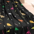 thumbnail image 3 of Colorful Dinosaurs Geometric Shapes Pattern Blanket,Comfortable Soft Lamb Wool Throw Blanket,All Season,Warm Lightweight Blankets for Sofa Bed Couch Living Room Chair,30"x40", 3 of 4