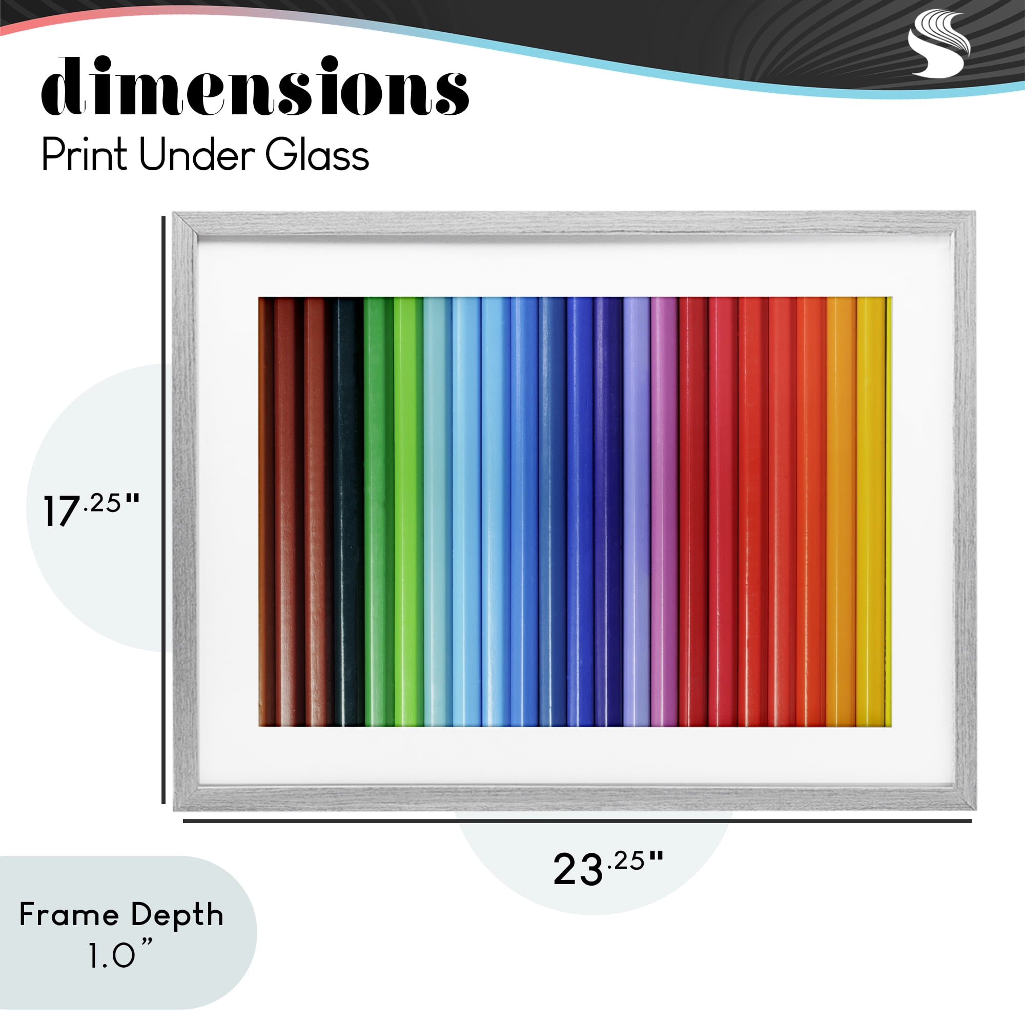 Stupell Industries Colored Pencil Lineup Gray Framed Print Under Glass, design by Tom Quartermaine
