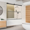 thumbnail image 5 of Marcelo 60" W x 58" H By Pass Tub Door in Brushed Gold with Clear Glass, 5 of 7