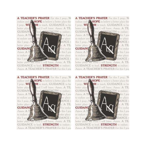 Teachers Prayer Square House Coaster Set of 4 New