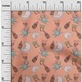 thumbnail image 1 of oneOone Cotton Flex Peach Fabric Baby Feeder|Moon & Cartoon Sheep Kids Quilting Supplies Print Sewing Fabric By The Yard 40 Inch Wide, 1 of 4