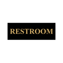Basic Restroom Sign (Black Gold) - Medium