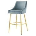 thumbnail image 1 of Bar Stool Chair Barstool, Blue, Velvet, Modern Contemporary, Mid Century Bar Pub Cafe Bistro Hotel Lounge Dining Kitchen, 1 of 8