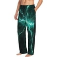 thumbnail image 5 of Cauagu Green Lightning Flash Mens Pajama Pants Sleep & Lounge Pants,PJ Bottoms with Pockets-Large, 5 of 7