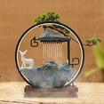 thumbnail image 2 of Tabletop Water Fountain, Indoor Waterfall with Round LED Light & Ceramic Elks, Mist Maker and Incense Holder for Home Office Decor, 2 of 18