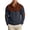 3# Blue, variant on Mens Corduroy Sweatshirt Quarter Button Soft Stand Collar Sweaters Metal Contrast Trim Elbow Patches Casual Pullover Sweaters with Kangaroo Pocket