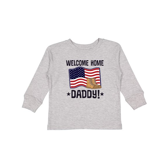 Inktastic Military Daddy Welcome Home Boys or Girls Long Sleeve Toddler T-Shirt