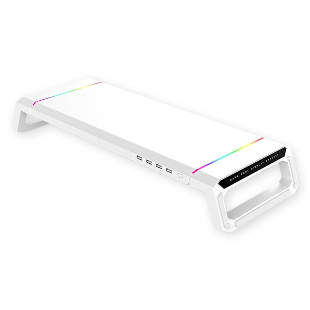 Respiración Luz Universal Monitor Soporte Oficina Computadora Pantalla Riser Plegable Carga Soporte Teléfono Soporte Soldies Organizador Blanco Inevent EL005603-02B