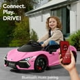 thumbnail image 6 of Best Choice Products Kids 12V Ride-On Car Officially Licensed Lamborghini Revuelto w/ Remote, LED Lights - Pink, 6 of 9