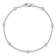 thumbnail image 3 of 14k White Gold Anklet Diamond 9 inch 1.2 mm True Origin 1/2 carat Lab Grown VS/SI D E F Station, 3 of 8