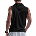 thumbnail image 5 of Blekii Men's Summer Lightweight Sleeveless Hooded Tank Top - Solid Color Design, Quick-Dry Performance Fabric - Great for Running, Fitness Training, Beach Sports, Outdoor Workout -, 5 of 7