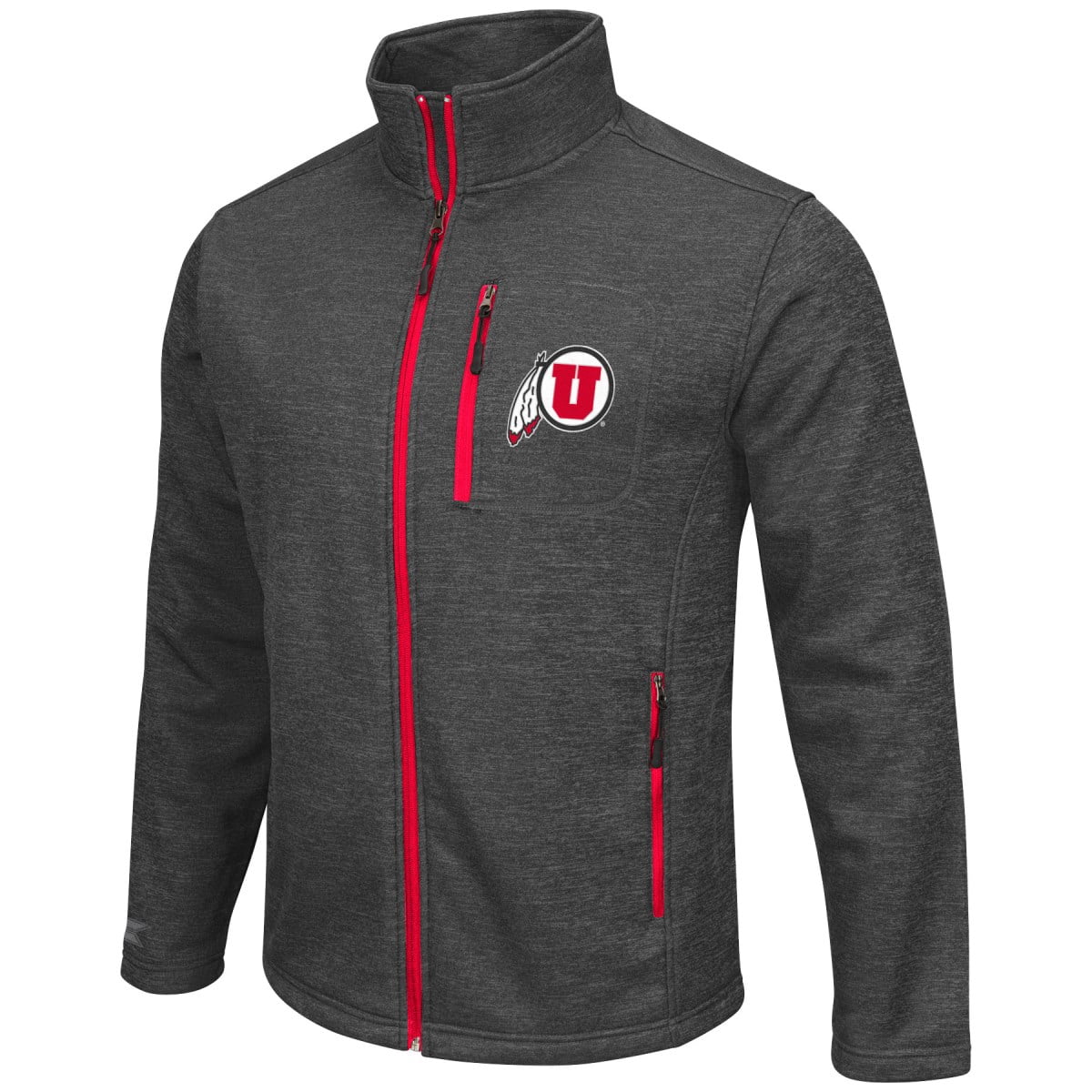 Utah Utes NCAA "Backfield 2" Full Zip Men's Heather Charcoal Jacket by Colosseum