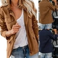 thumbnail image 2 of Aellinatey Stylish Spring Autumn Loose Fit Casual Jacket Multiple Pockets Polyester Outerwear, 2 of 7