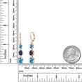thumbnail image 6 of Gem Stone King 18K Rose Gold Plated Silver Swiss Blue Topaz 3 Stone Dangle Earrings for Women (6.10 Cttw, Gemstone November Birthstone, Oval 8X6MM, 7X5MM and 6X4MM), 6 of 6