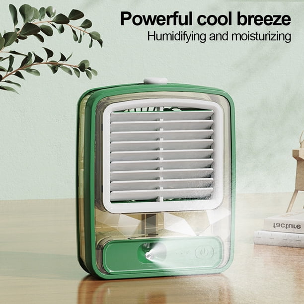 Ventilador De Mesa Mini ventilador de escritorio Nano Spray Aire acondicionado para oficina/hogar/dormitorio (verde oliva)