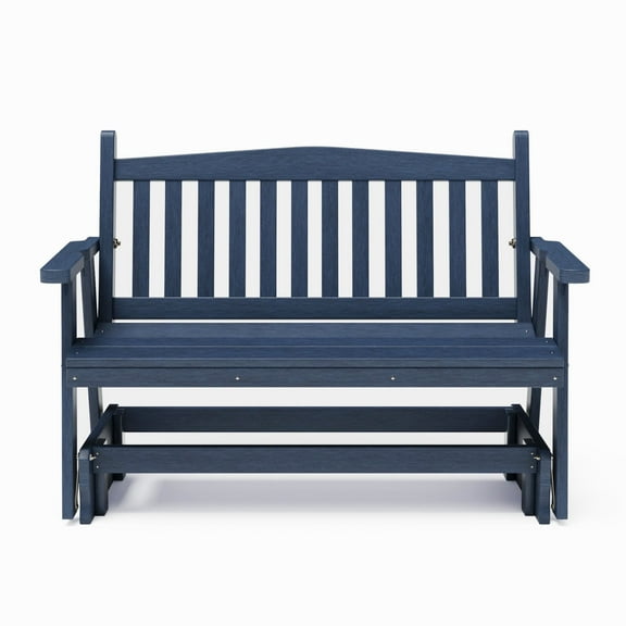 SimplyPoly Amish Made Mission Recycled Plastic Porch Glider, 4-Foot, Patriot Blue