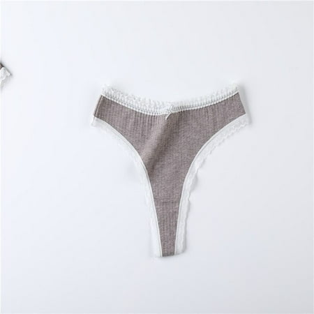 

QWZNDZGRTeen Thong Sexy Lace Lingerie Cotton G-String Comfortable Thong Low-Rise Underwear Women String Intimate Thong Panties