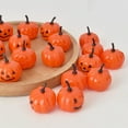 thumbnail image 4 of 16 Pack Small Pumpkin Decorations, Mini Jack O Lantern Figurines For Party Favors, Table Centerpieces And Photo Props, 4 of 6