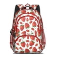 thumbnail image 2 of White Strawberry Plants Fruit Backpack for School,Cute School Bag,Schoolbag with Adjustable Shoulder Straps & Padded Back,16.9 Inch, 2 of 5