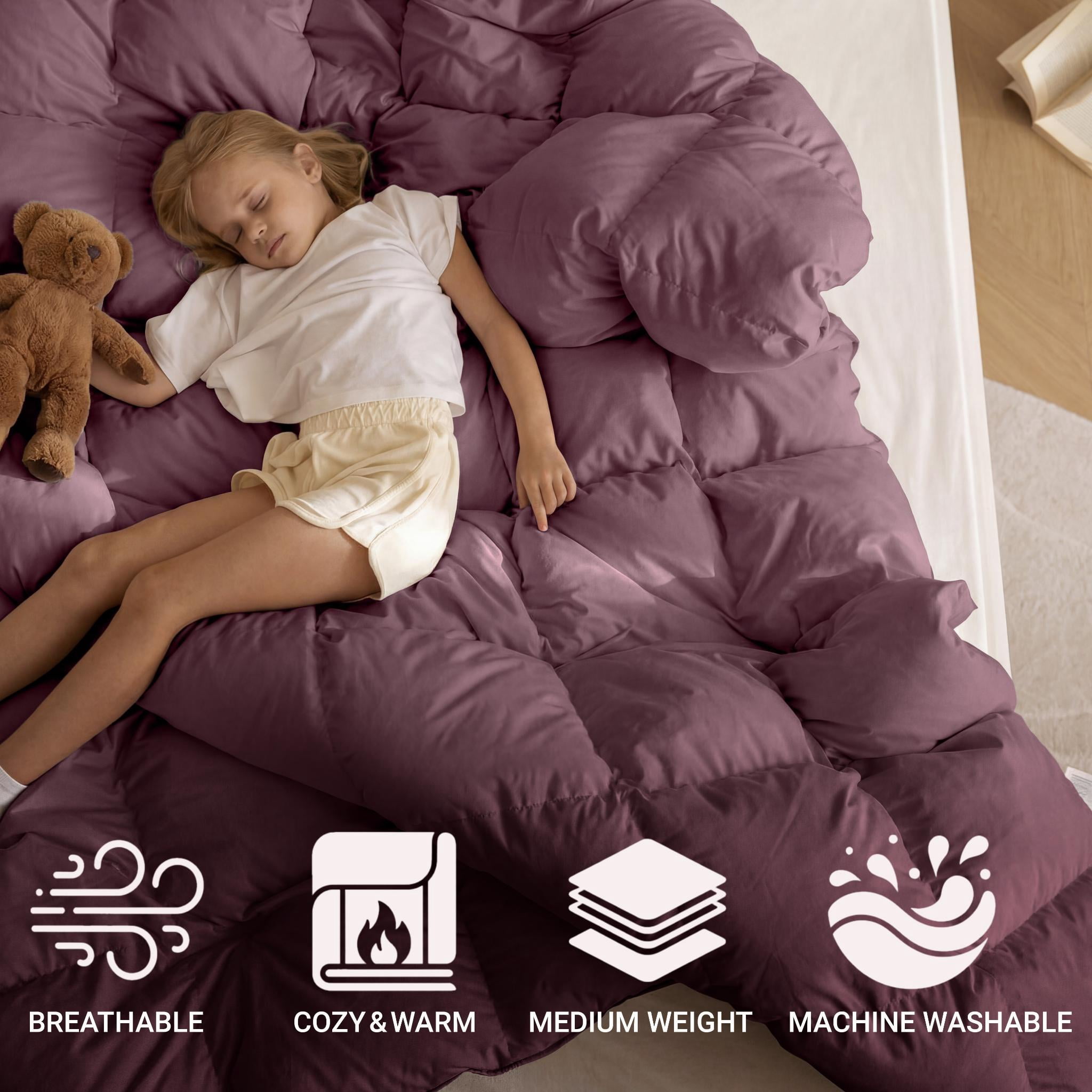 Superior Solid Comforter Down Alternative Bedding, Twin/Twin XL, Mauve