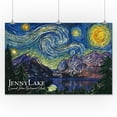 thumbnail image 3 of Grand Teton National Park, Wyoming, Jenny Lake, Starry Night National Park Series (24x36 Giclee Gallery Art Print, Vivid Textured Wall Decor), 3 of 3