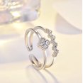 thumbnail image 1 of Nuevo anillo de corona de Plata de Ley 925, anillo de compromiso de tamaño ajustable de alta calidad para mujer, anillo de boda, regalo de joyería de moda para fiesta, 1 of 2