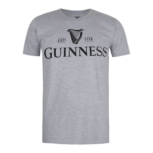 Guinness - Camiseta Logotipo para Hombre (Gris Deportivo)
