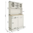 thumbnail image 6 of CQSXDA Kitchen Trash Can Storage Cabinet 67.7 Inches White With 3 Adjustable Shelves 2 Drawers Perfect For Home Organization, 6 of 7
